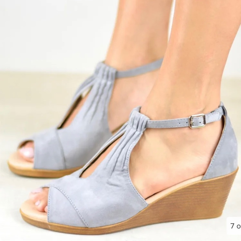 Wedge shoes, faux suede, BRAND NEW, NEVER WORN